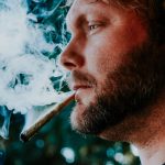 A man smoking cannabis