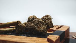 Medical Marijuana buds on a table