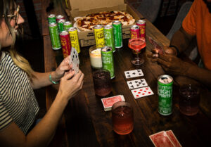 Friends playing cards