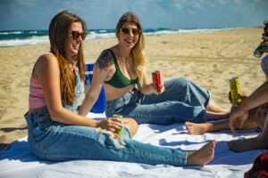 Girls enjoying at beach